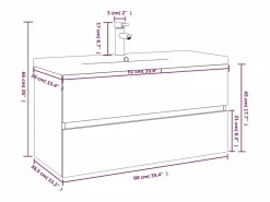 Outlet Garden Furniture Prolenta Premium - Mueble de baño con lavabo madera contrachapada gris Sonoma Multicolor