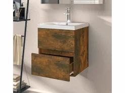 Garden Furniture Prolenta Premium - Mueble de lavabo madera ingeniería roble ahumado 41x38,5x45 cm