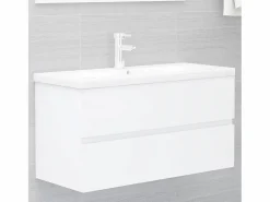Garden Furniture Prolenta Premium - Mueble de lavabo madera de ingeniería blanco 90x38,5x45 cm