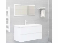 Garden Furniture Prolenta Premium - Mueble de lavabo madera de ingeniería blanco 90x38,5x45 cm