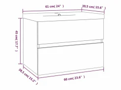Garden Furniture Prolenta Premium - Mueble de baño con lavabo madera contrachapada roble ahumado