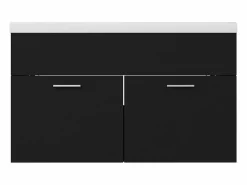 Hot Prolenta Premium - Mueble con lavabo madera de ingeniería negro Estantería Sobre Inodoro