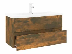 Clearance Prolenta Premium - Mueble de baño con lavabo madera contrachapada roble ahumado Estantería Sobre Inodoro