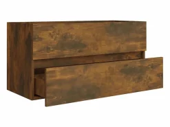 Outlet Prolenta Premium - Mueble lavabo madera contrachapada roble ahumado 90x38,5x45cm Estantería Sobre Inodoro