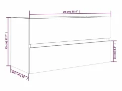 Outlet Prolenta Premium - Mueble lavabo madera contrachapada roble ahumado 90x38,5x45cm Estantería Sobre Inodoro