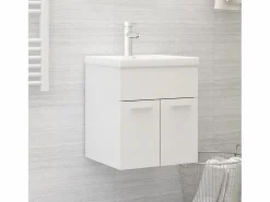 Hot Prolenta Premium - Mueble con lavabo aglomerado blanco brillante Estantería Sobre Inodoro