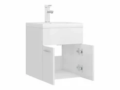 Hot Prolenta Premium - Mueble con lavabo aglomerado blanco brillante Estantería Sobre Inodoro