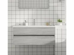 Garden Furniture Prolenta Premium - Mueble de lavabo madera de ingeniería gris Sonoma 100x38,5x45cm