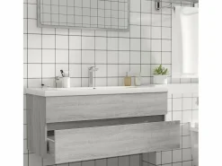 Garden Furniture Prolenta Premium - Mueble de lavabo madera de ingeniería gris Sonoma 100x38,5x45cm