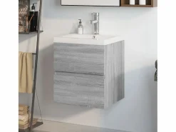 Outlet Garden Furniture Prolenta Premium - Mueble de baño con lavabo madera contrachapada gris Sonoma Multicolor