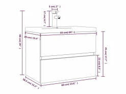 Garden Furniture Prolenta Premium - Mueble de baño con lavabo madera contrachapada roble ahumado