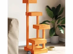 Prolenta Premium - Árbol para gatos madera maciza pino marrón cera 45,5x49x103 cm Juego De Animales