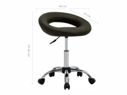 Garden Furniture Prolenta Premium - Silla de trabajo con ruedas cuero sintético marrón