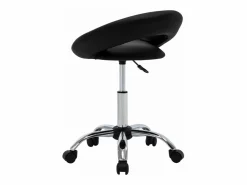 Garden Furniture Prolenta Premium - Silla de trabajo con ruedas cuero sintético Negro
