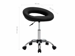 Garden Furniture Prolenta Premium - Silla de trabajo con ruedas cuero sintético Negro