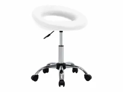 New Garden Furniture Prolenta Premium - Silla de trabajo con ruedas cuero sintético Blanco