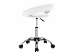 New Garden Furniture Prolenta Premium - Silla de trabajo con ruedas cuero sintético Blanco