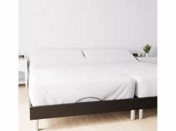 Clearance Soleil d'ocre Protector de colchón 90x200 cm en algodón FRANELA en forma de sábana bajera, por Blanco