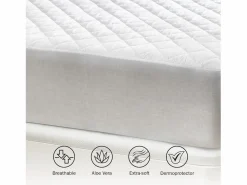 Hot PIKOLIN Protector de colchón 180x196cm| HOME| Aloe Vera| Hasta 32cm Blanco