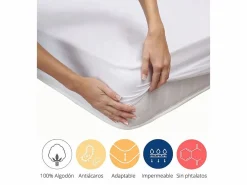 Clearance Protector impermeable de 150x190-200 cm transpirable microperforado PU en blanco Nube Protector De Colchón