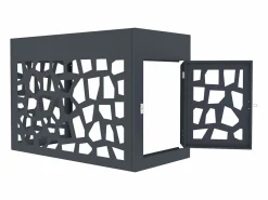 Hot Vente-unique Protector para aire acondicionado / bomba de calor perforado en aluminio - Con puerta de acceso - Antracita - KAZOMA Gris antracita