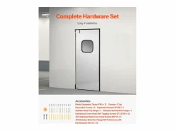 Puerta Batante SucceBuy de Acero Inoxidable, con Panel Simple para Apertura de Puerta de 91 x 213 cm, Fácil de Instalar, Funcionamiento Fluido y Silencioso