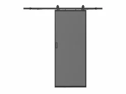 Clearance Puerta corredera - aluminio y vidrio templado ahumado - Alt. 205 x Ancho 83 cm - LINCI II Puerta Corredera