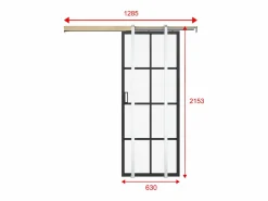 Clearance Puerta corredera - vidrio templado - Alt. 205 x Ancho 63 cm - WILDEN II Puerta Corredera