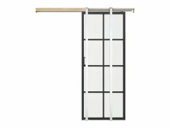 Hot Vente-unique Puerta corredera - vidrio templado - Alt. 205 x Ancho 93 cm - WILDEN II Negro