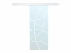 Vente-unique Puerta corredera con aplique de cristal HEIDI Alt.205x93 cm