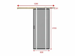 Online Puerta corredera con empotramiento - cristal templado ahumado mate - Alt. 205 x L63 cm - LINCI II Puerta Corredera