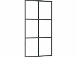 Best Puerta corredera con herrajes ESG vidrio y aluminio 102x205 cm ES476434 Negro