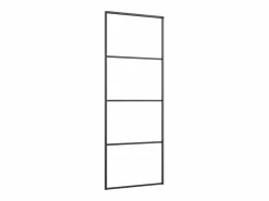 Outlet Puerta corredera con set herrajes vidrio ESG aluminio 76x205 cm ES707223 Negro