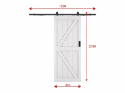 Clearance Puerta corredera con sistema de montaje en aplique - Madera y MDF - - Alt. 205 x 83 cm - NEFARA Puerta Corredera