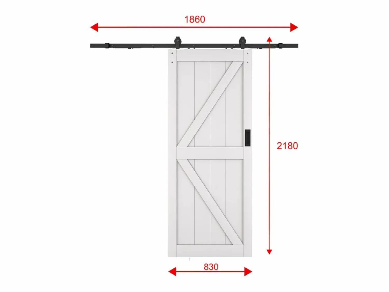 Clearance Puerta corredera con sistema de montaje en aplique - Madera y MDF - - Alt. 205 x 83 cm - NEFARA Puerta Corredera