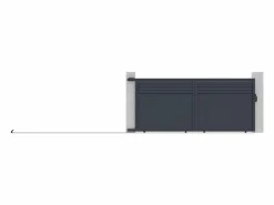 Best Puerta corredera de aluminio con lamas L416 x H180 cm antracita - VIAZO Portón