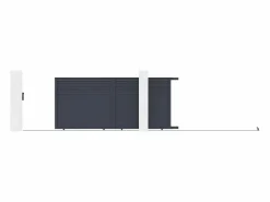 Best Puerta corredera de aluminio con lamas L416 x H180 cm antracita - VIAZO Portón