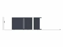 Sale Puerta corredera de aluminio semi-calada L421 x H180 cm antracita - TOROMA Portón