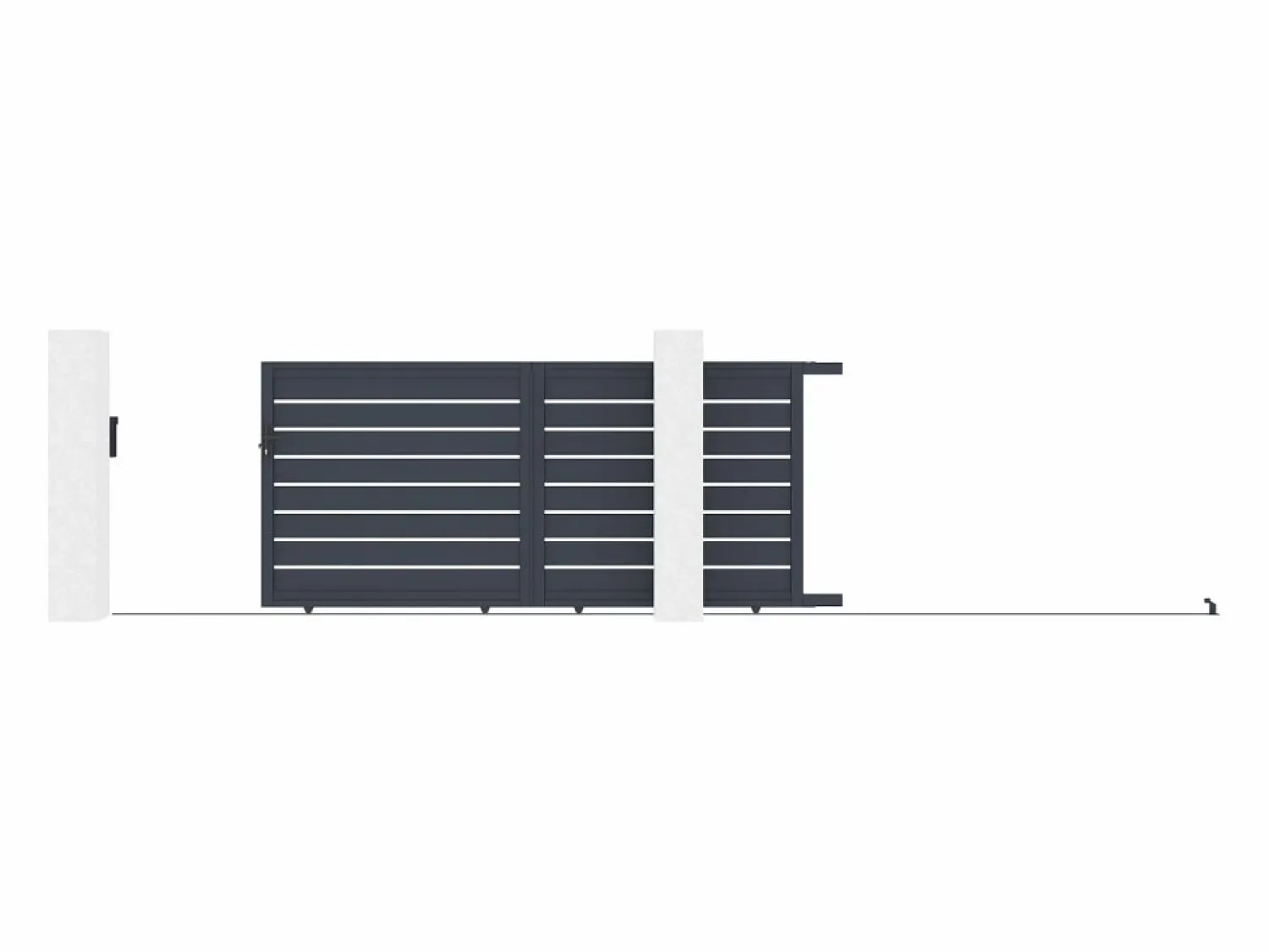 Outlet EXPERTLAND Puerta corredera de aluminio perforado L374 x H165 cm antracita PRIMO Gris antracita