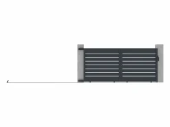 Outlet EXPERTLAND Puerta corredera de aluminio perforado L374 x H165 cm antracita PRIMO Gris antracita