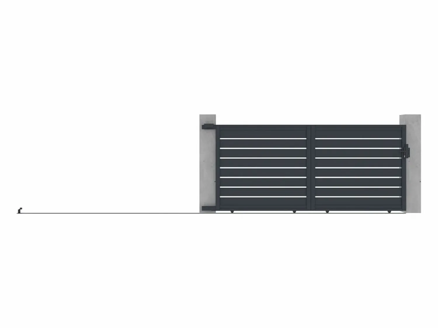 Outlet EXPERTLAND Puerta corredera de aluminio perforado L374 x H165 cm antracita PRIMO Gris antracita
