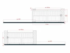 Outlet EXPERTLAND Puerta corredera de aluminio con calados Ancho 314 x Alt. 149 cm TARNOS II Gris antracita