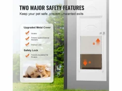 Puerta Corredera de Cristal para Perros SucceBuy, Altura Ajustable de 1927 a 2049 mm, L