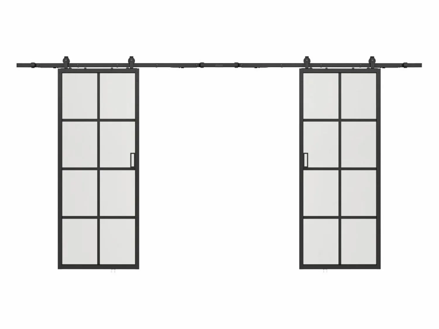 Vente-unique Puerta corredera doble - vidrio templado esmerilado - 2 x Alt. 205 x L63 cm - WILDEN II