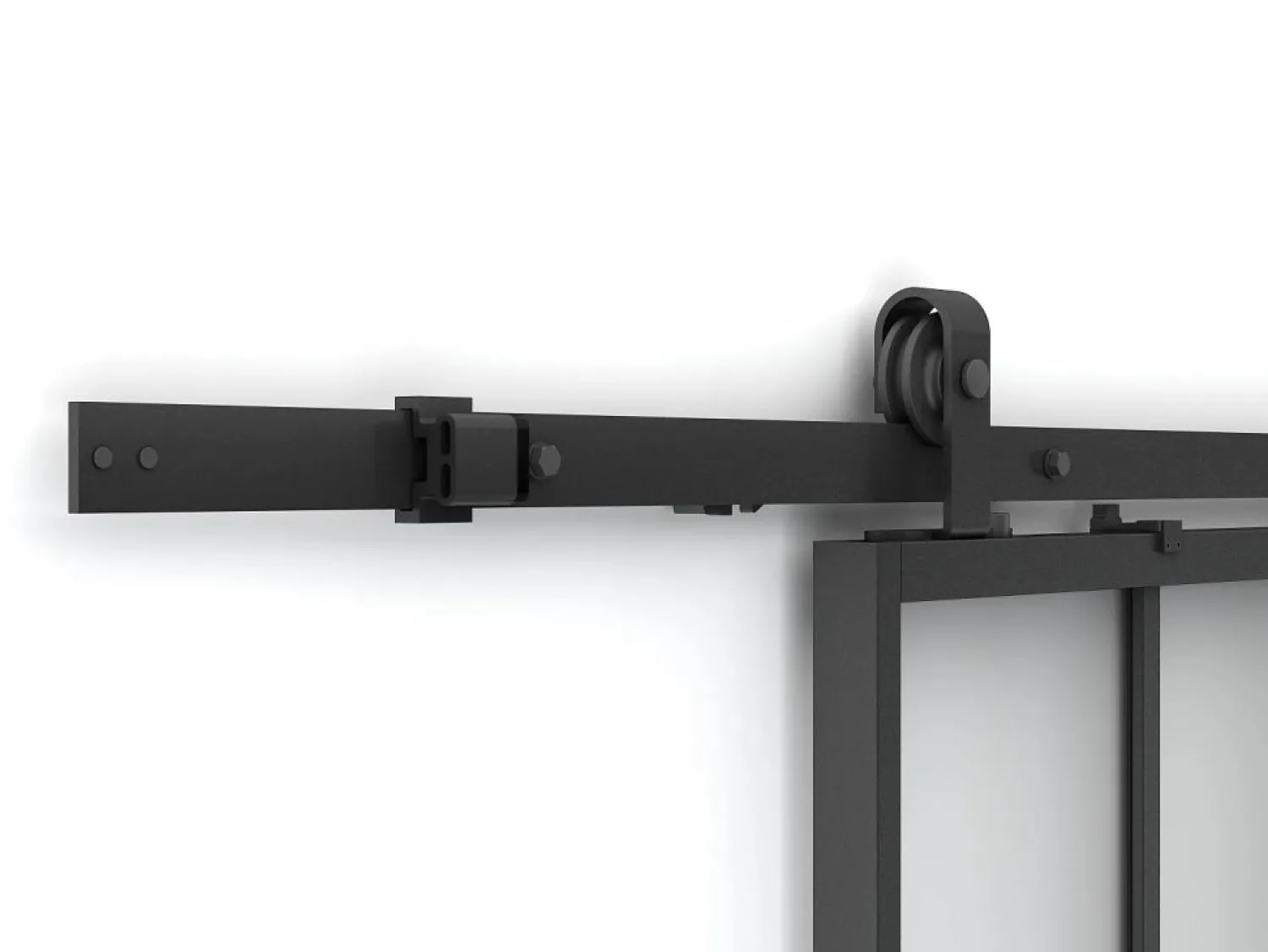 Vente-unique Puerta corredera doble - vidrio templado esmerilado - 2 x Alt. 205 x L63 cm - WILDEN II