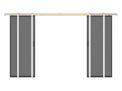 Vente-unique Puerta corredera doble con empotramiento - vidrio ahumado esmerilado - 2 x Alt. 205 x L63 cm - LINCI II