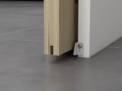 Vente-unique Puerta corredera doble empotrada 3 ventanas 2 x L93 cm Cristal templado ACOSTA II