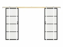 Best Puerta corredera doble empotrable vidrio esmerilado, aluminio 2 x Alt. 205 x L93 cm SINCA II Puerta Corredera