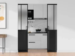 Vente-unique Puerta corredera doble sistema de empotrado vidrio esmerilado 2 x Alt. 205 x Ancho 73 cm, ARTISTO II