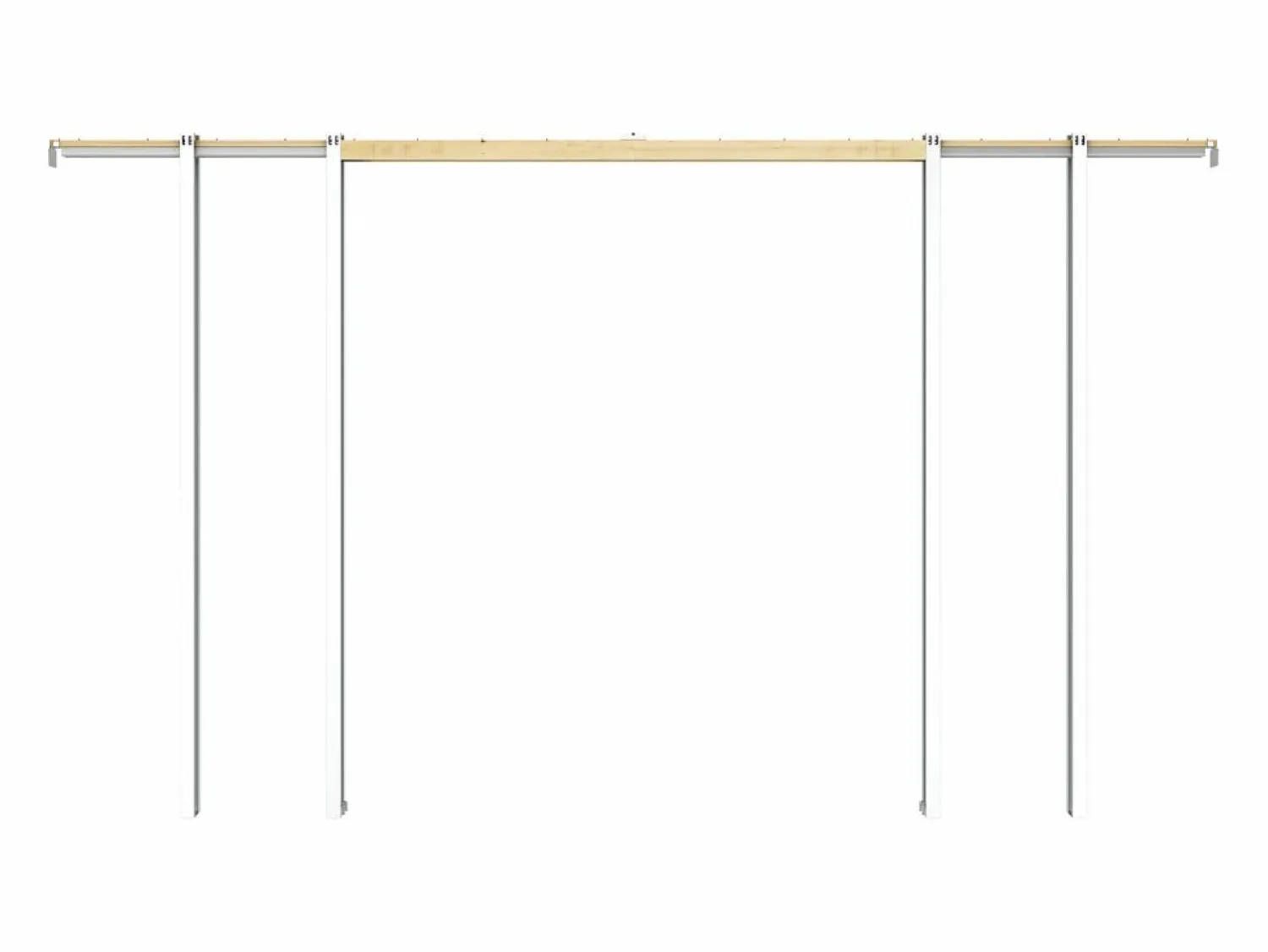 Vente-unique Puerta corredera doble sistema de empotrado vidrio templado - 2 x Alt. 205 x L83 cm - WILDEN II